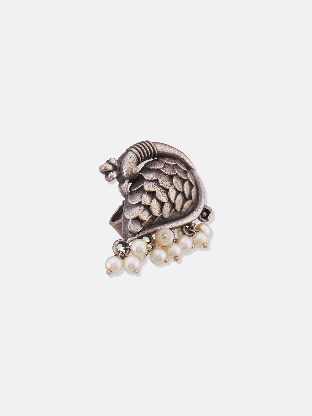 ATIBELLE Set Of 3 German Silver Plated Stone studded Rings