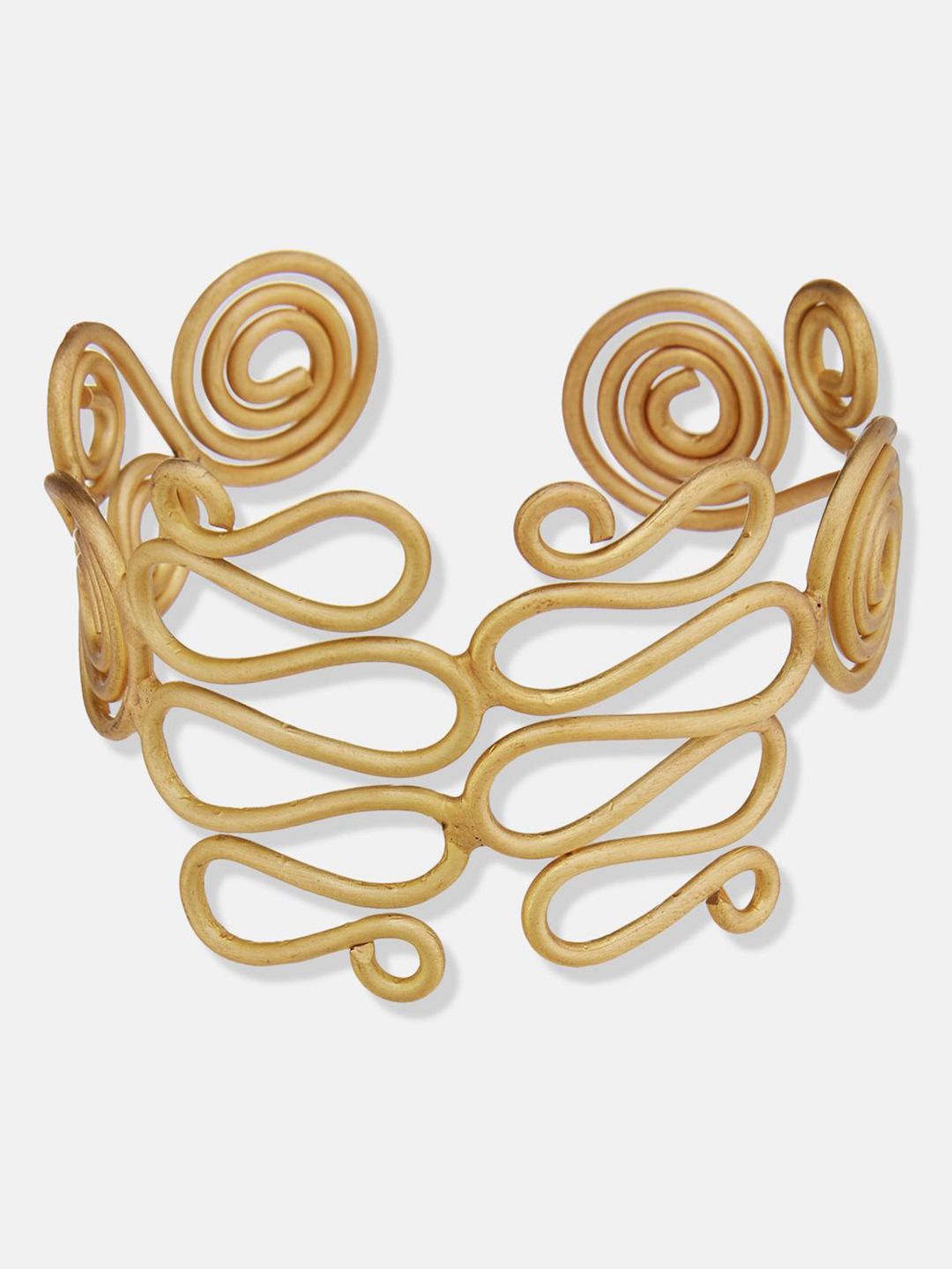 ATIBELLE Women 2 Brass Gold-Plated Cuff Bracelet