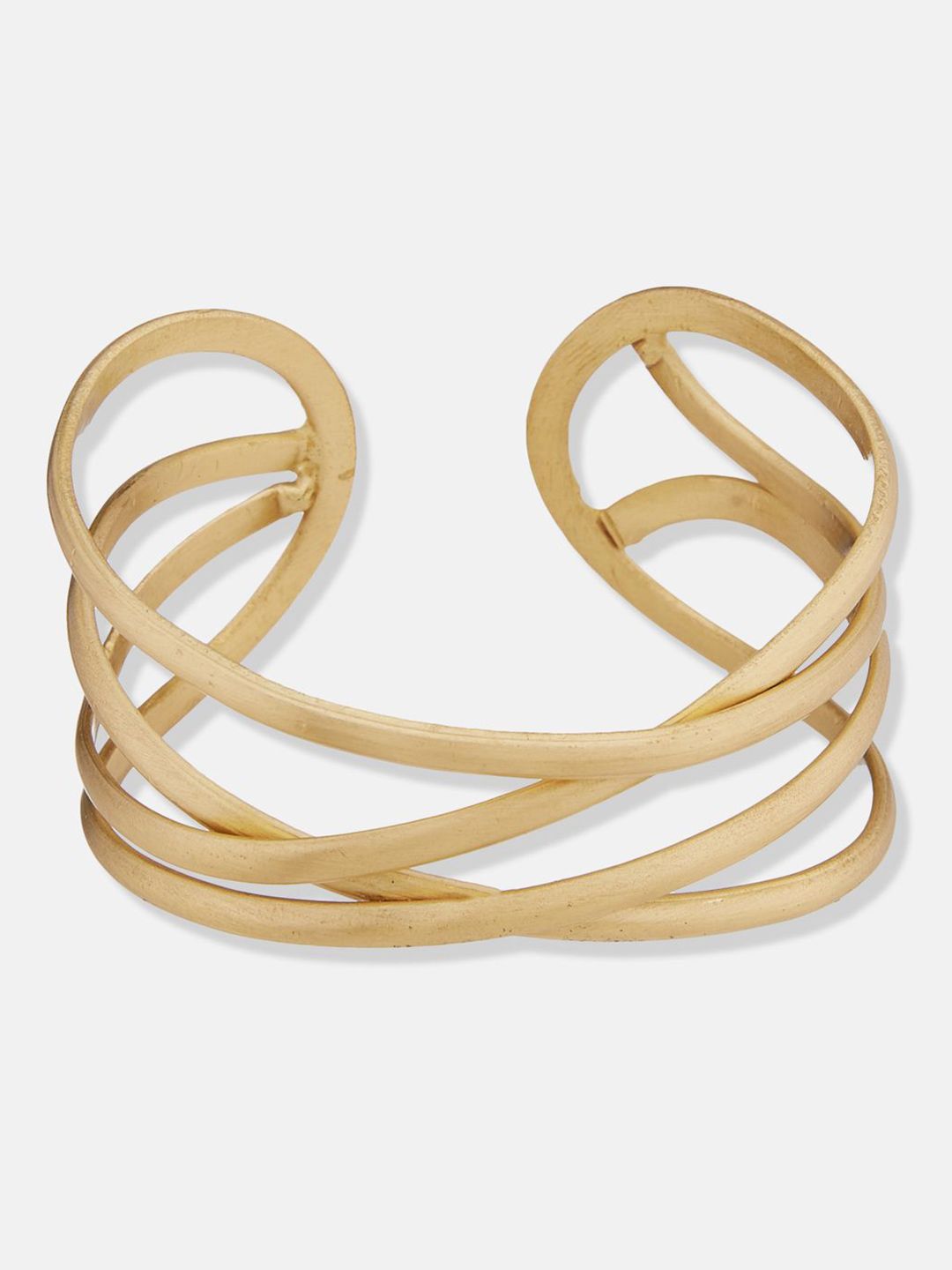 ATIBELLE Women 2 Brass Gold-Plated Cuff Bracelet