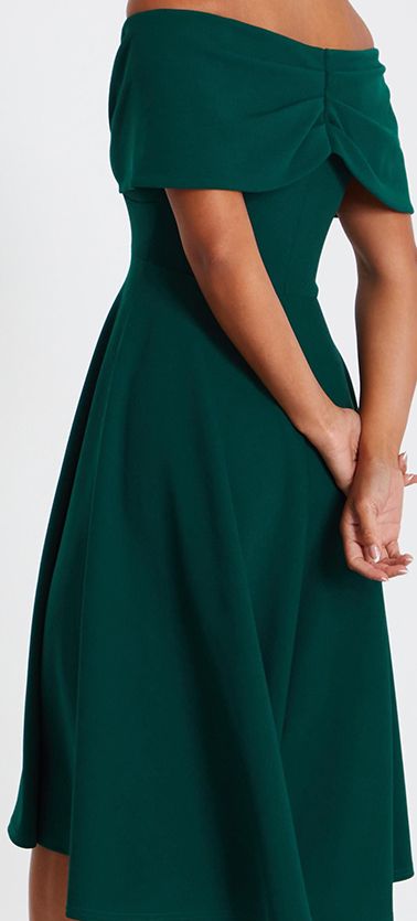 Semi off the shoulder fit and flare dress