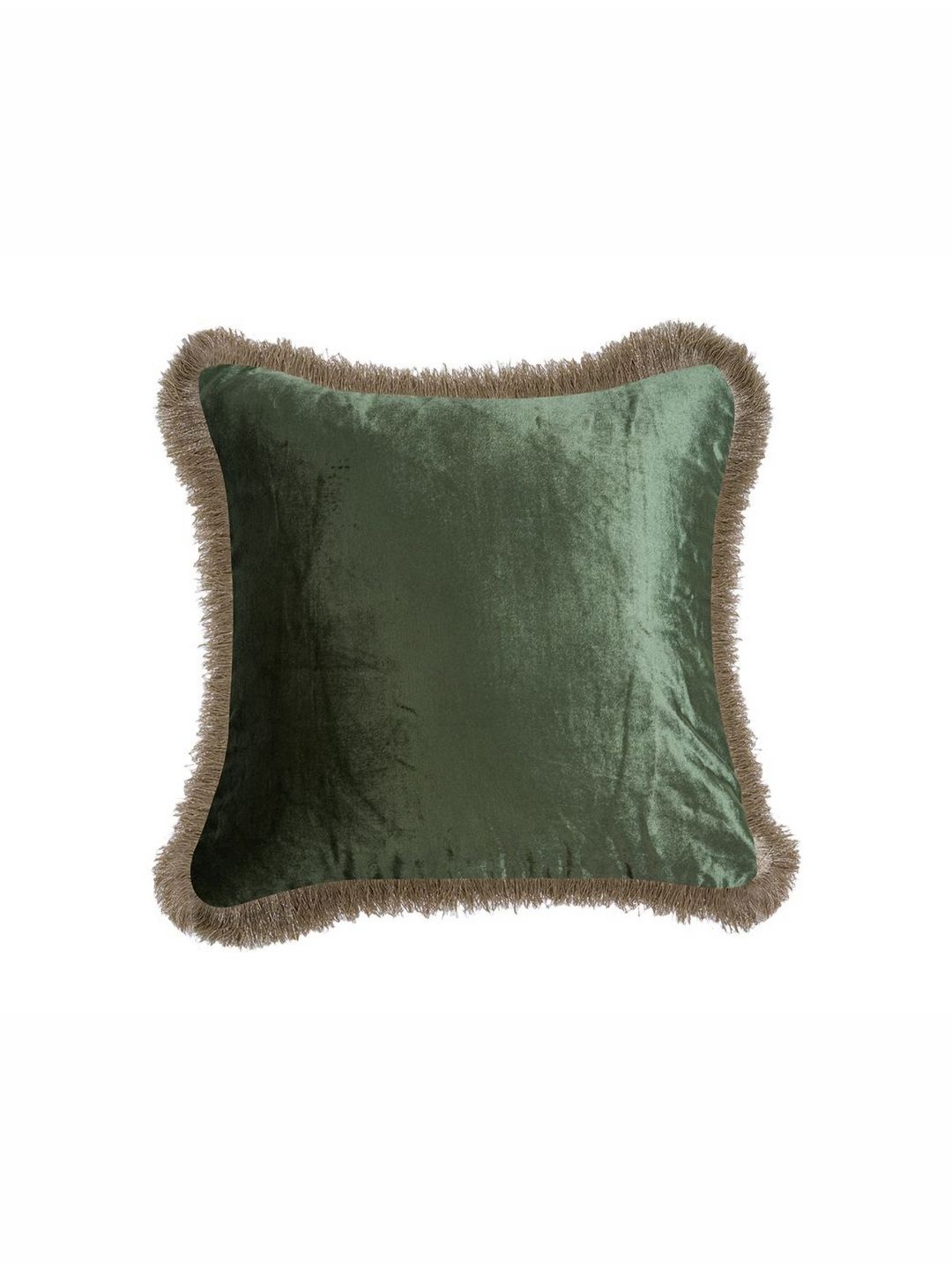 BELIHODE Green Fringed Velvet Cushion Cover-image-19