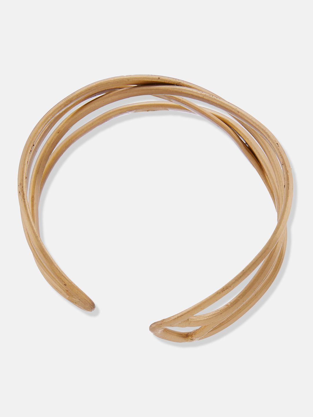 ATIBELLE Women 2 Brass Gold-Plated Cuff Bracelet