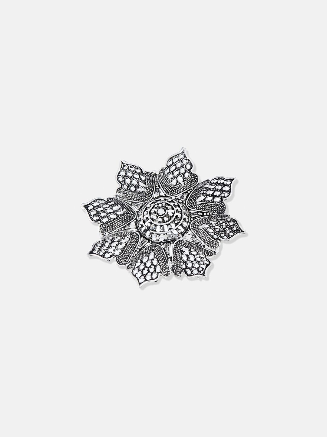 ATIBELLE Set of 3 German Silver Plated Stone studded Rings