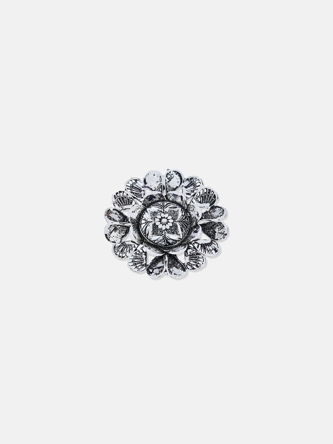 ATIBELLE Set of 3 German Silver Plated Stone studded Rings