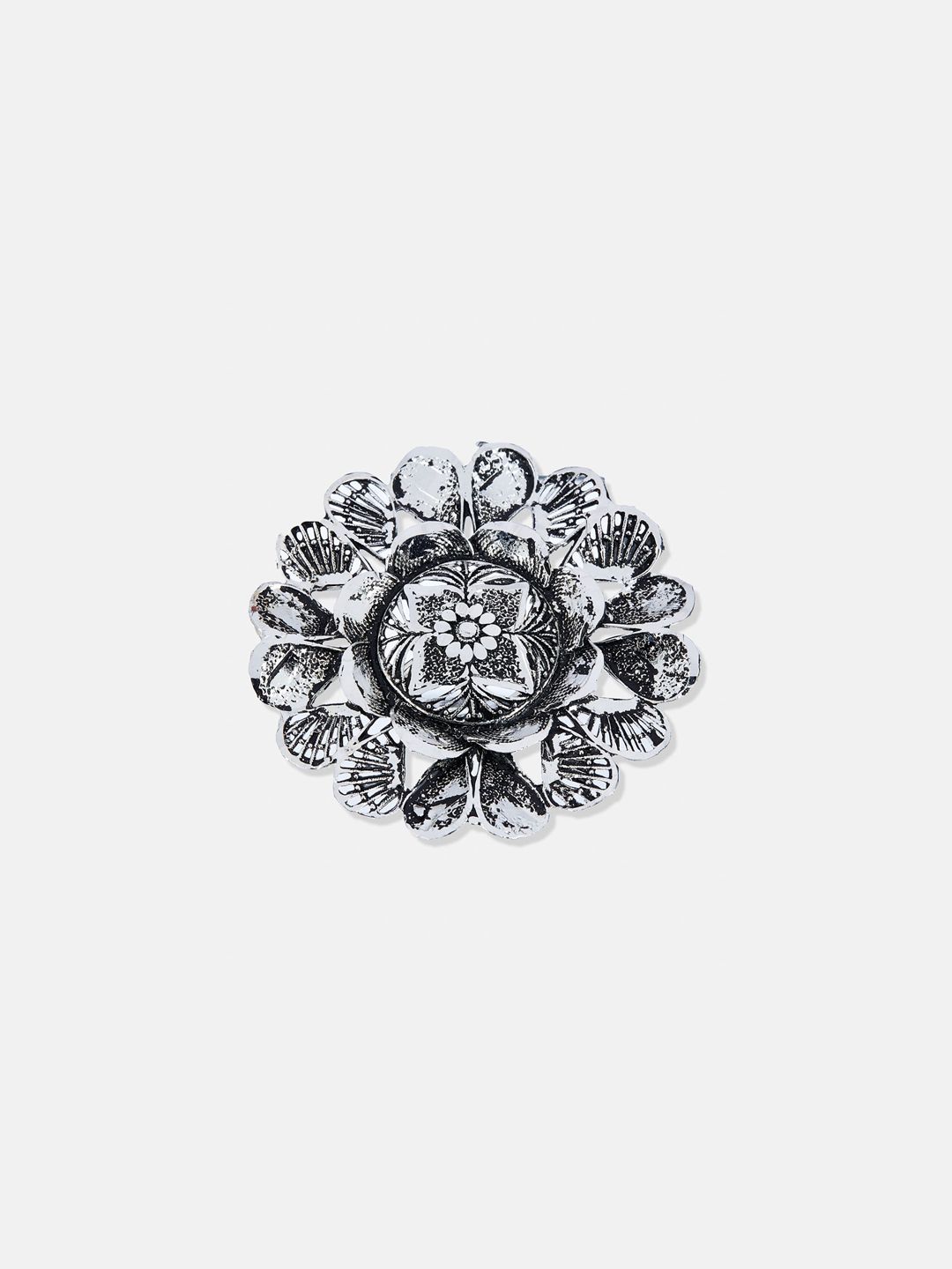 ATIBELLE Set of 3 German Silver Plated Stone studded Rings