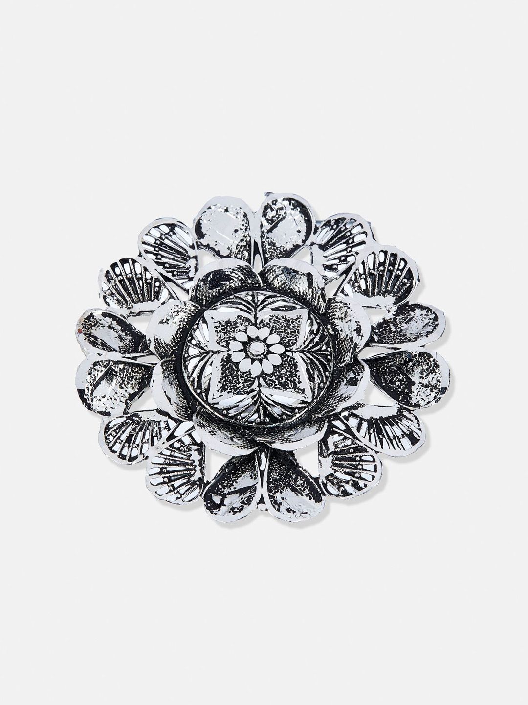 ATIBELLE Set of 3 German Silver Plated Stone Studded Rings