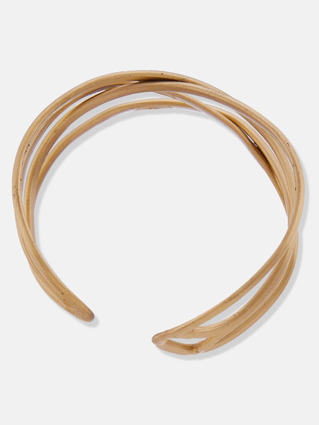 ATIBELLE Women 2 Brass Gold-Plated Cuff Bracelet