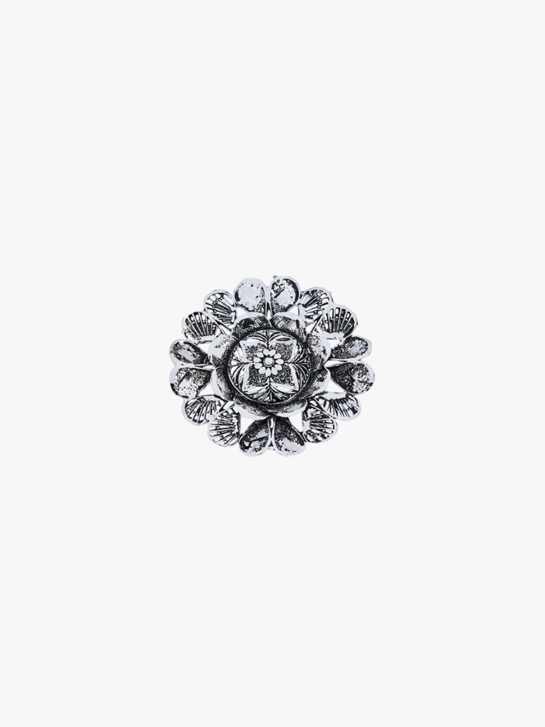 ATIBELLE Set of 3 German Silver Plated Stone studded Rings
