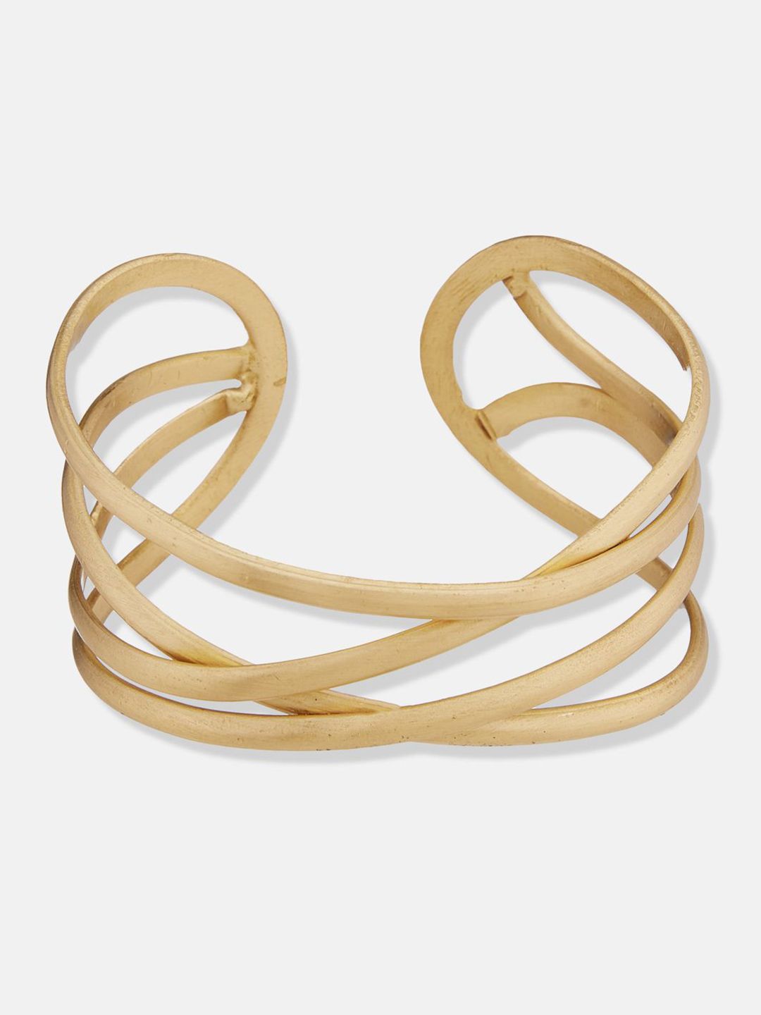 ATIBELLE Women 2 Brass Gold-Plated Cuff Bracelet