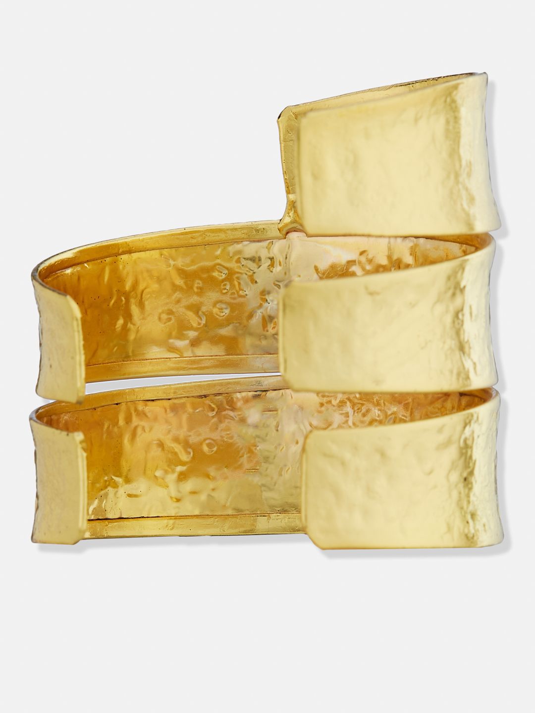 ATIBELLE Women 3 Brass Gold-Plated Cuff Bracelet