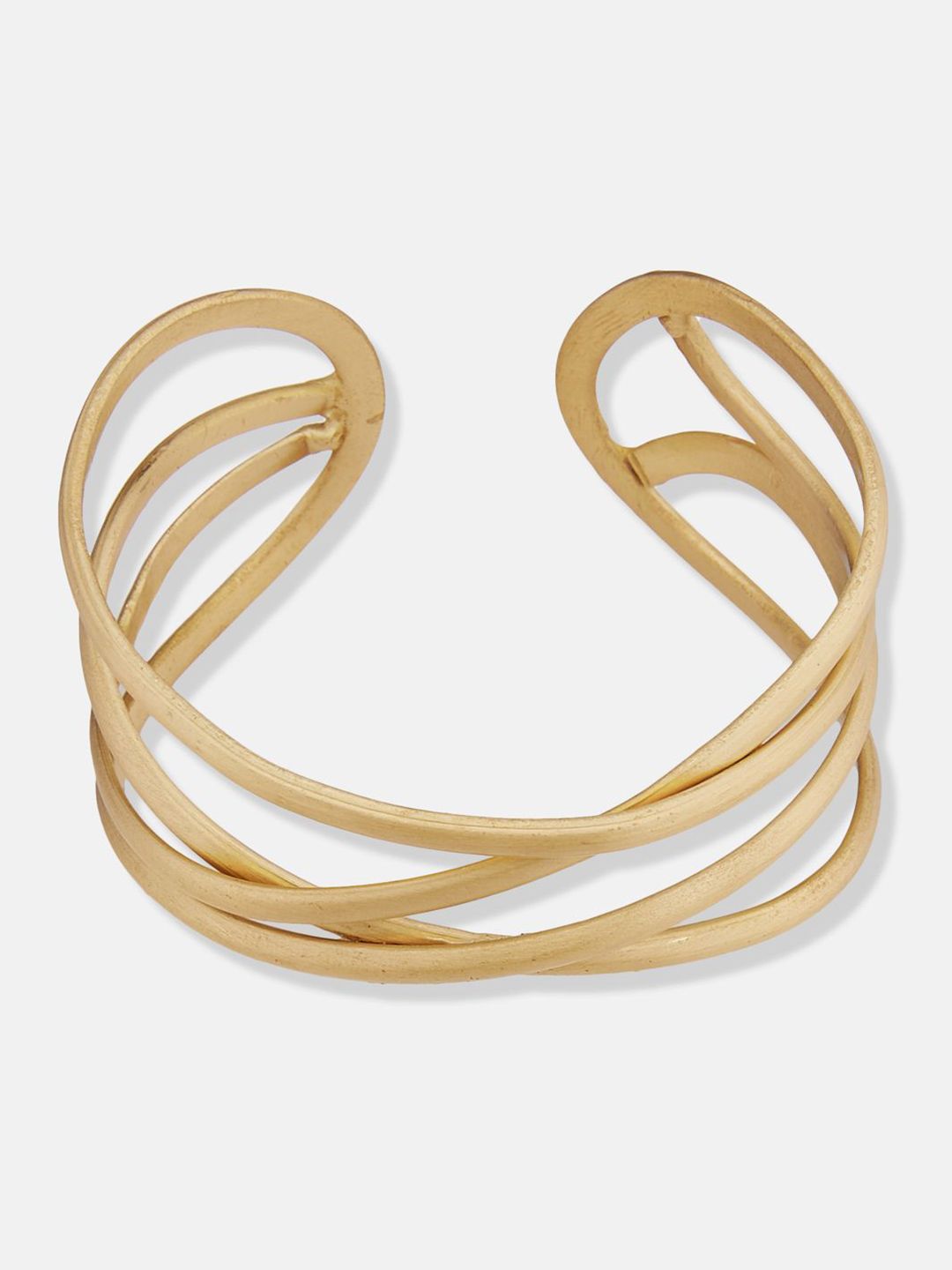 ATIBELLE Women 2 Brass Gold-Plated Cuff Bracelet
