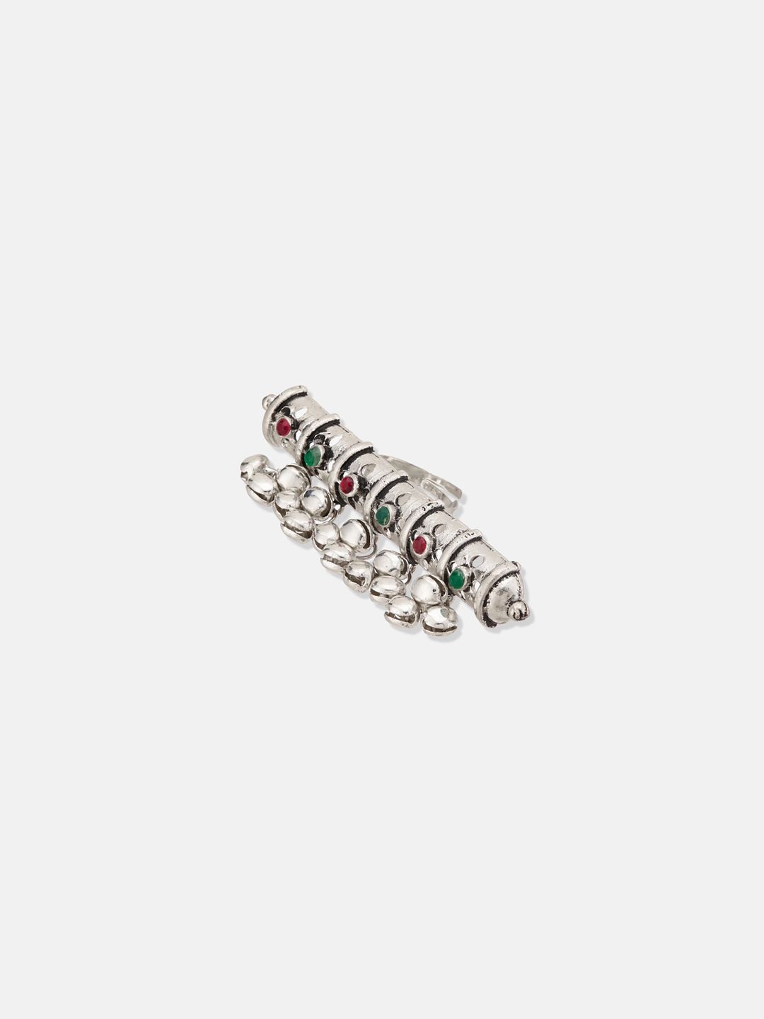 ATIBELLE Set of 3 German Silver Plated Stone studded Rings