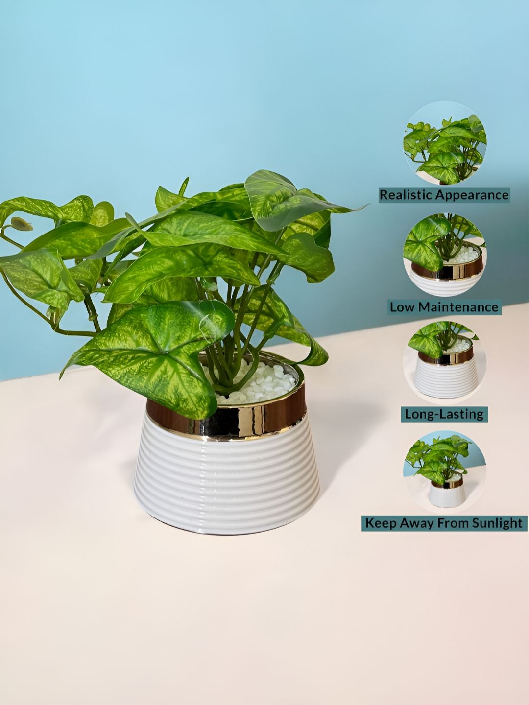 Art Street Green 1 Pieces Money Artificial Plant With Pot-picture-12