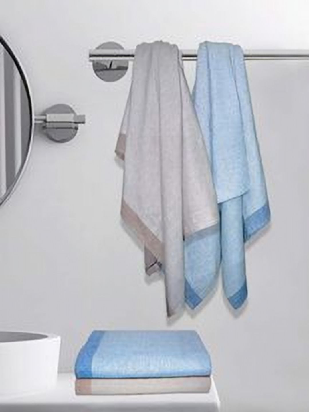 Aura Blue & Brown 4 Cotton 210 GSM Bath Towel-picture-21