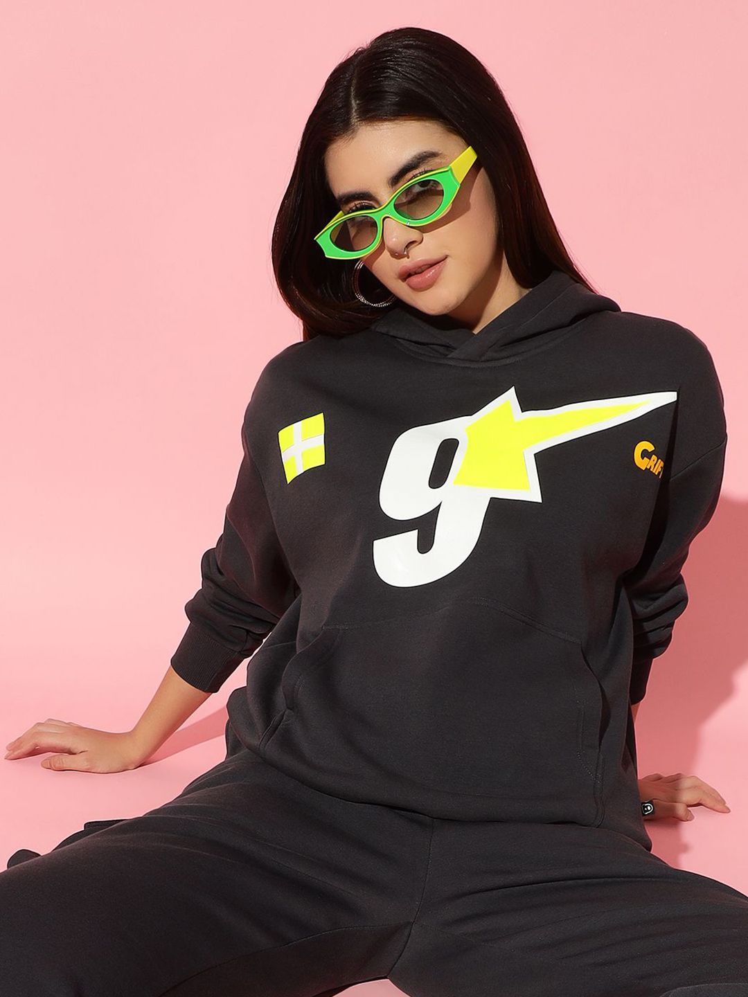 GRIFFEL Women Printed Pullover Hooded Sweatshirt-picture-19