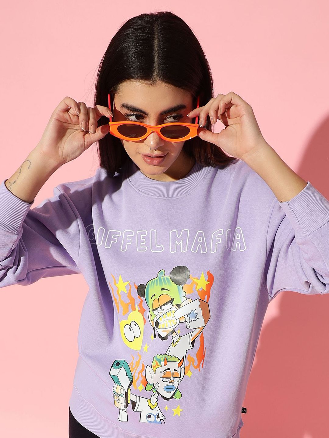 GRIFFEL Women Printed Round Neck Sweatshirt-picture-25