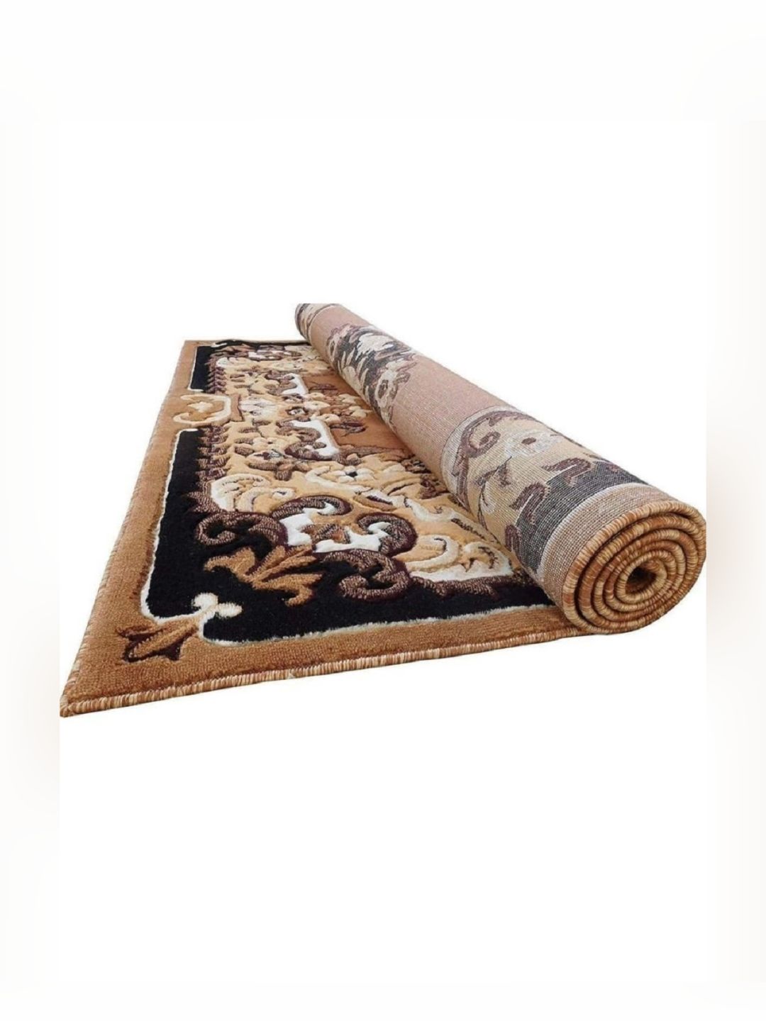 Samjeeda Handloom carpets Black Geometric Anti-Skid Polyester Carpet-image-47