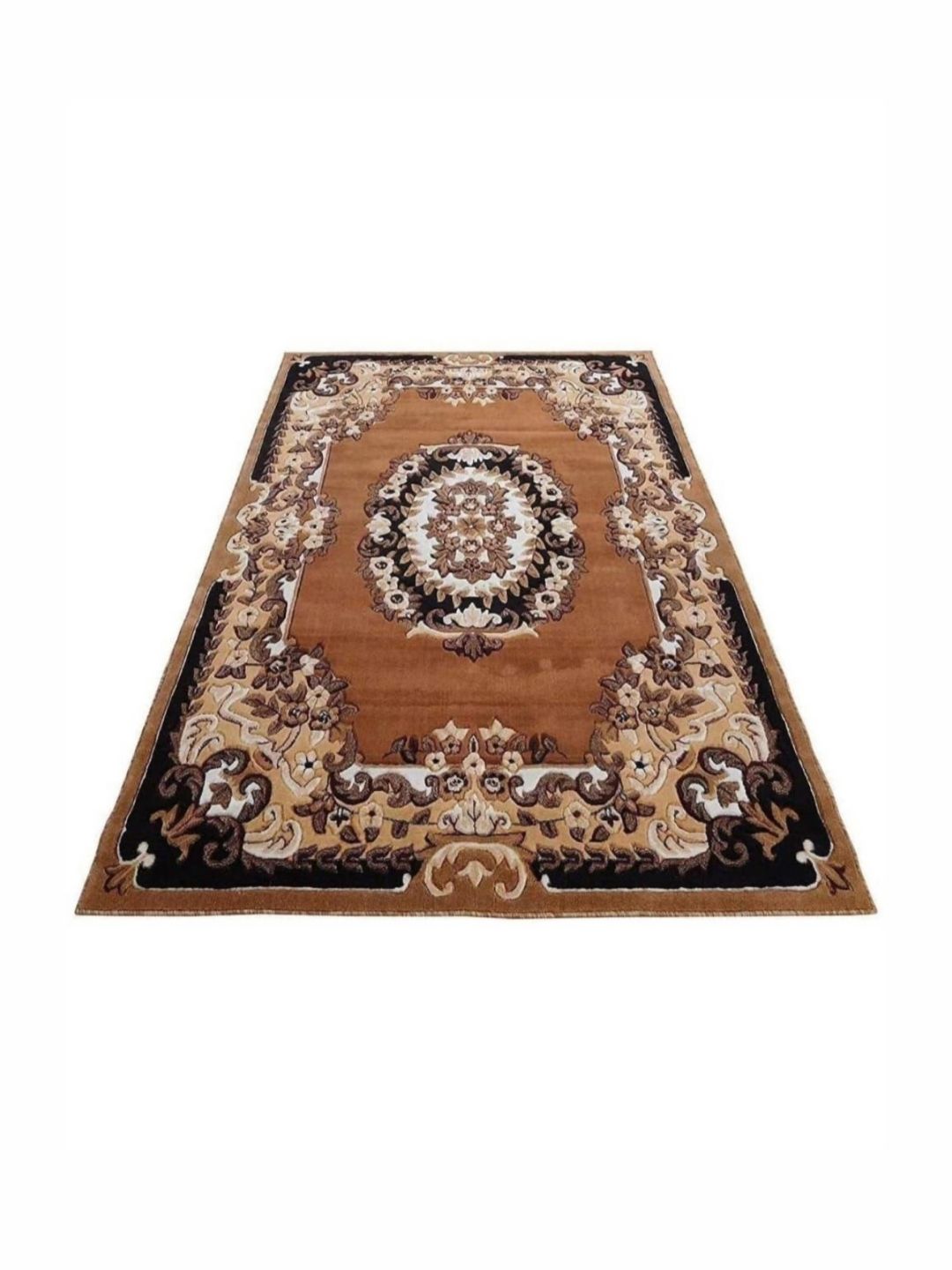Samjeeda Handloom carpets Black Geometric Anti-Skid Polyester Carpet-picture-49