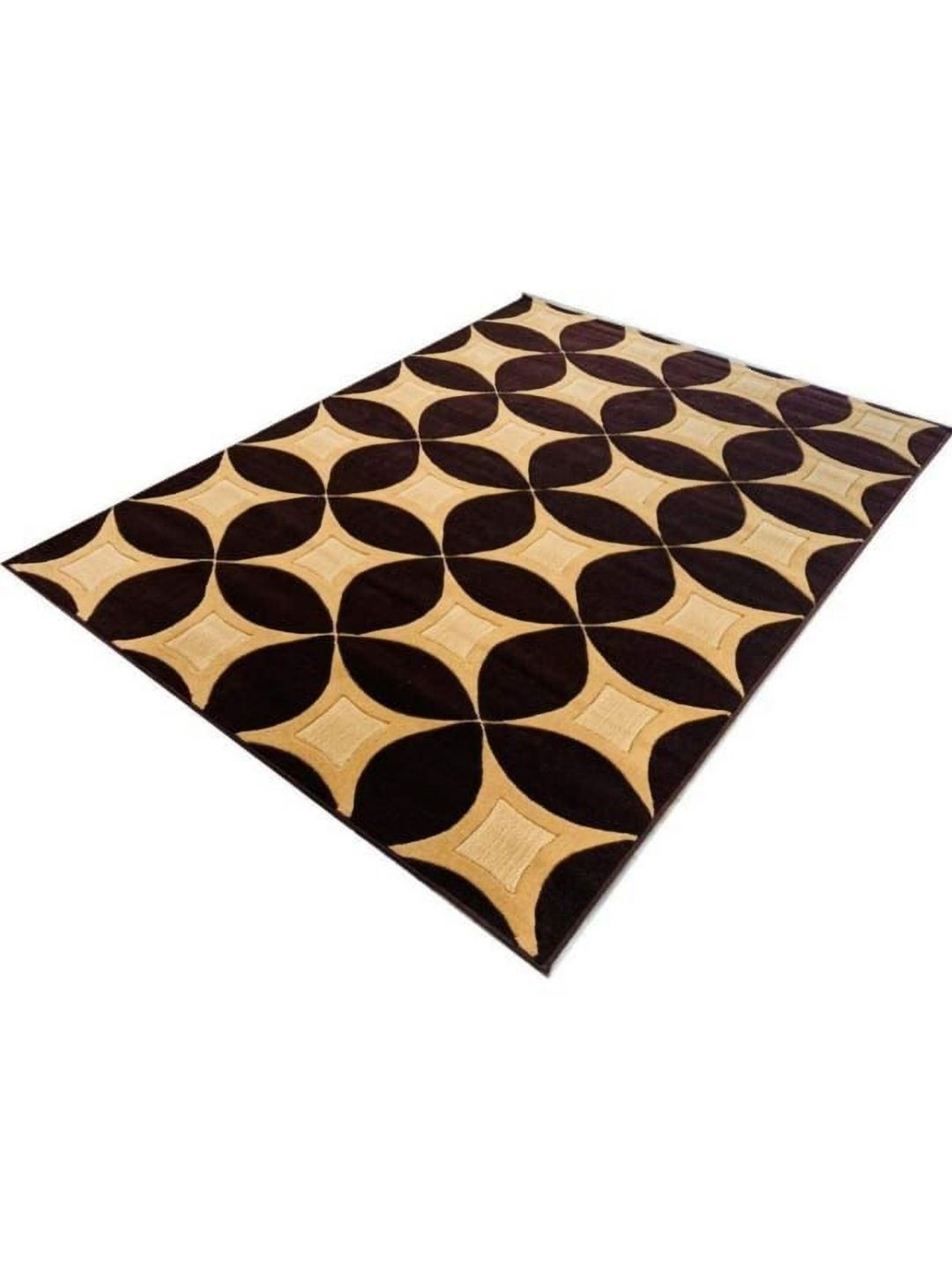 Samjeeda Handloom carpets Black Geometric Anti-Skid Polyester Carpet-image-45