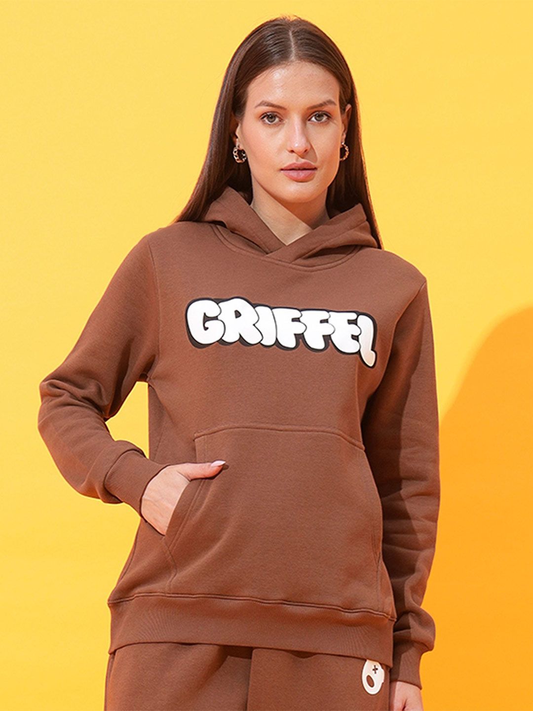 GRIFFEL Women Printed Pullover Hooded Sweatshirt-picture-13