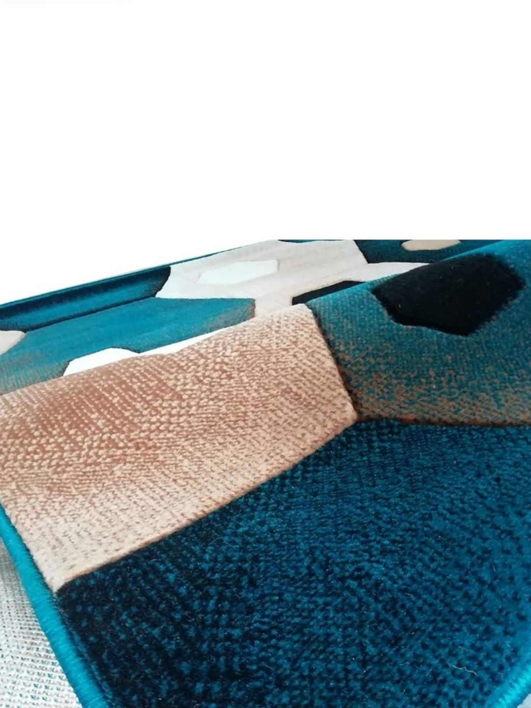 Samjeeda Handloom carpets Black Geometric Anti-Skid Polyester Carpet-picture-28