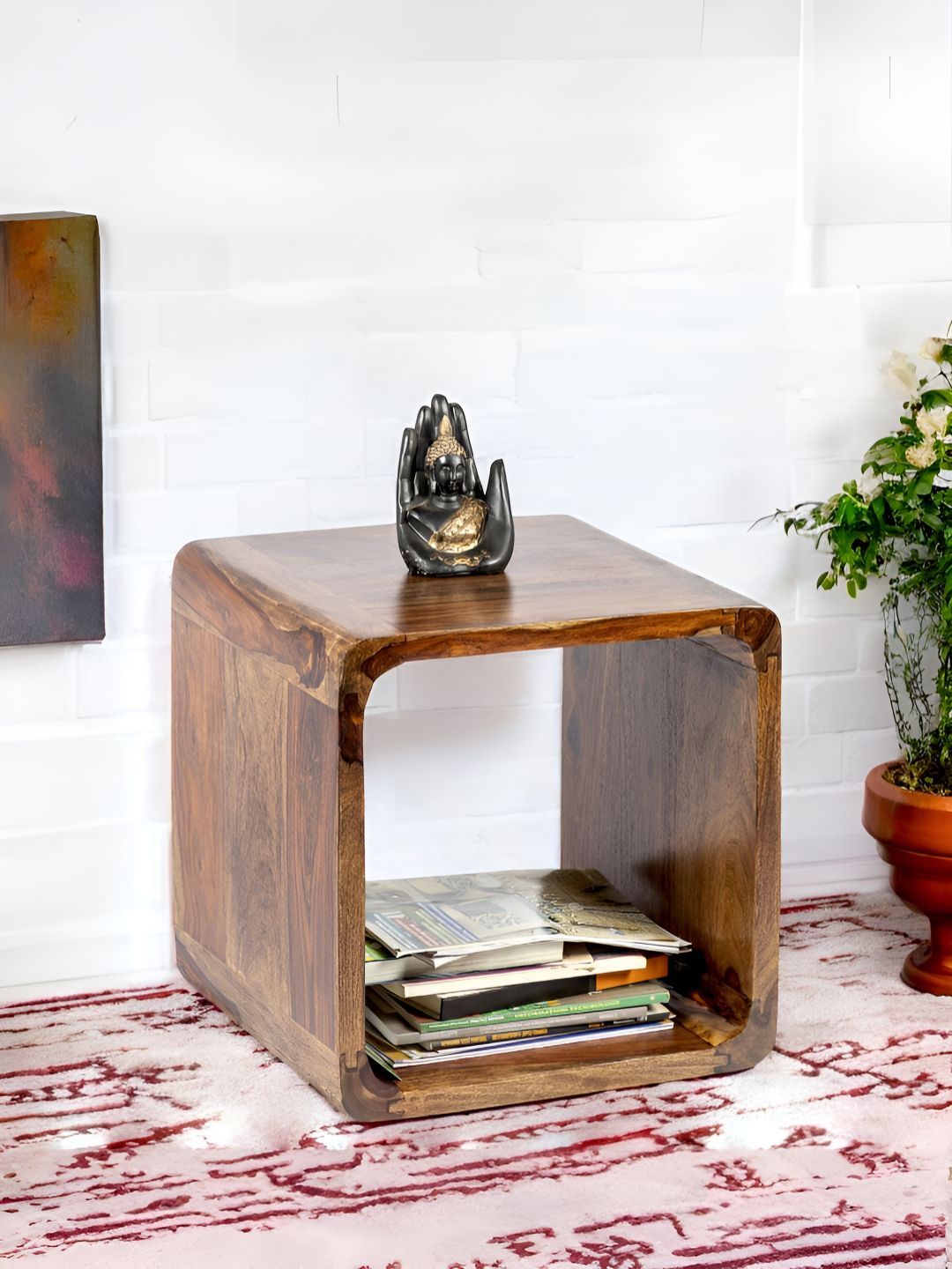 Ikiriya Beige Rectangle End Bedside Table