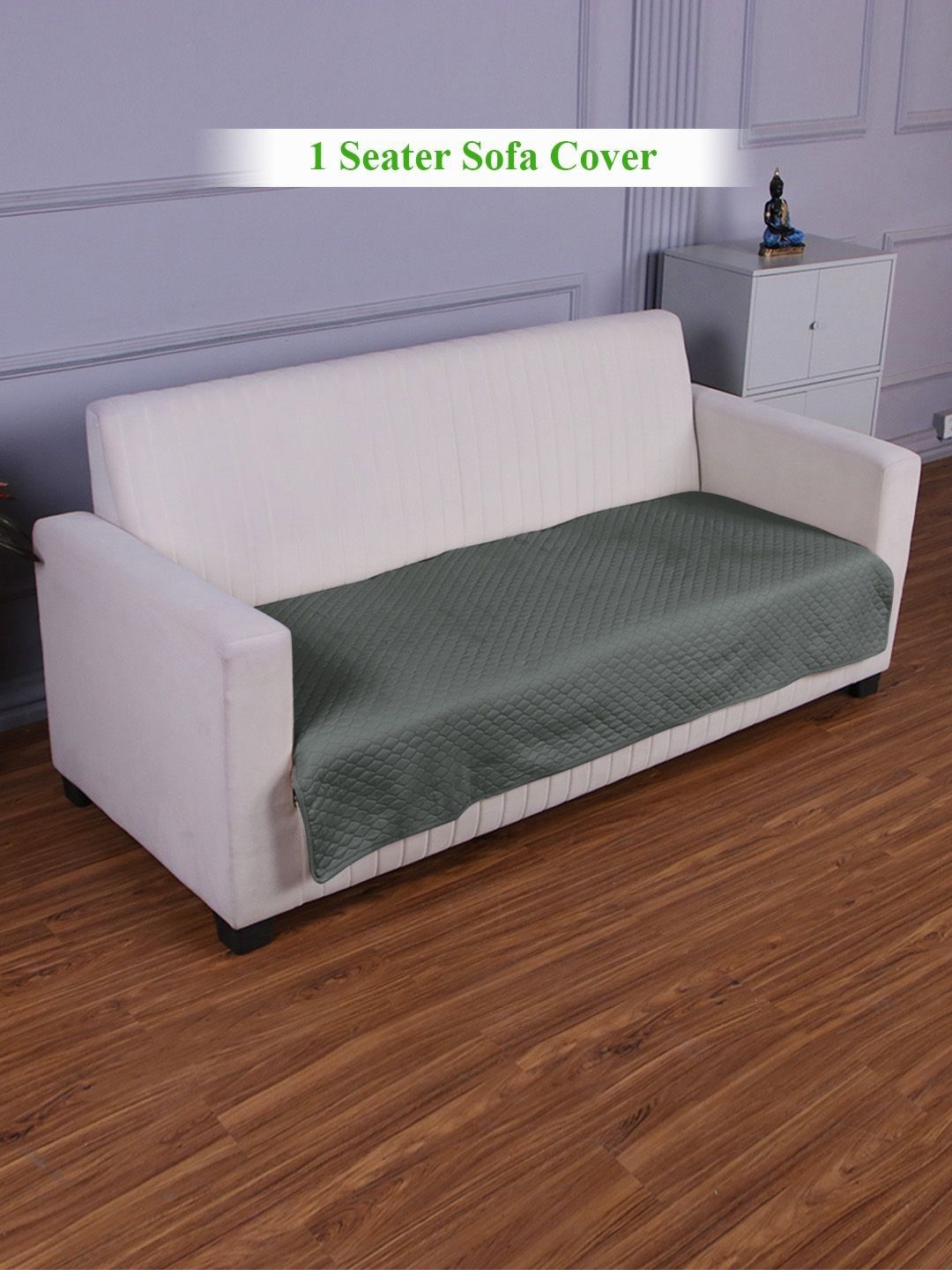 HOKIPO Grey Polyester 1 Piece Sofa Cover-picture-21