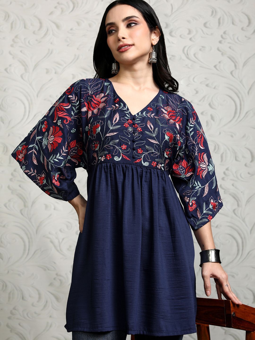 Vishudh Printed Embroidered Ethnic Tunic-picture-21
