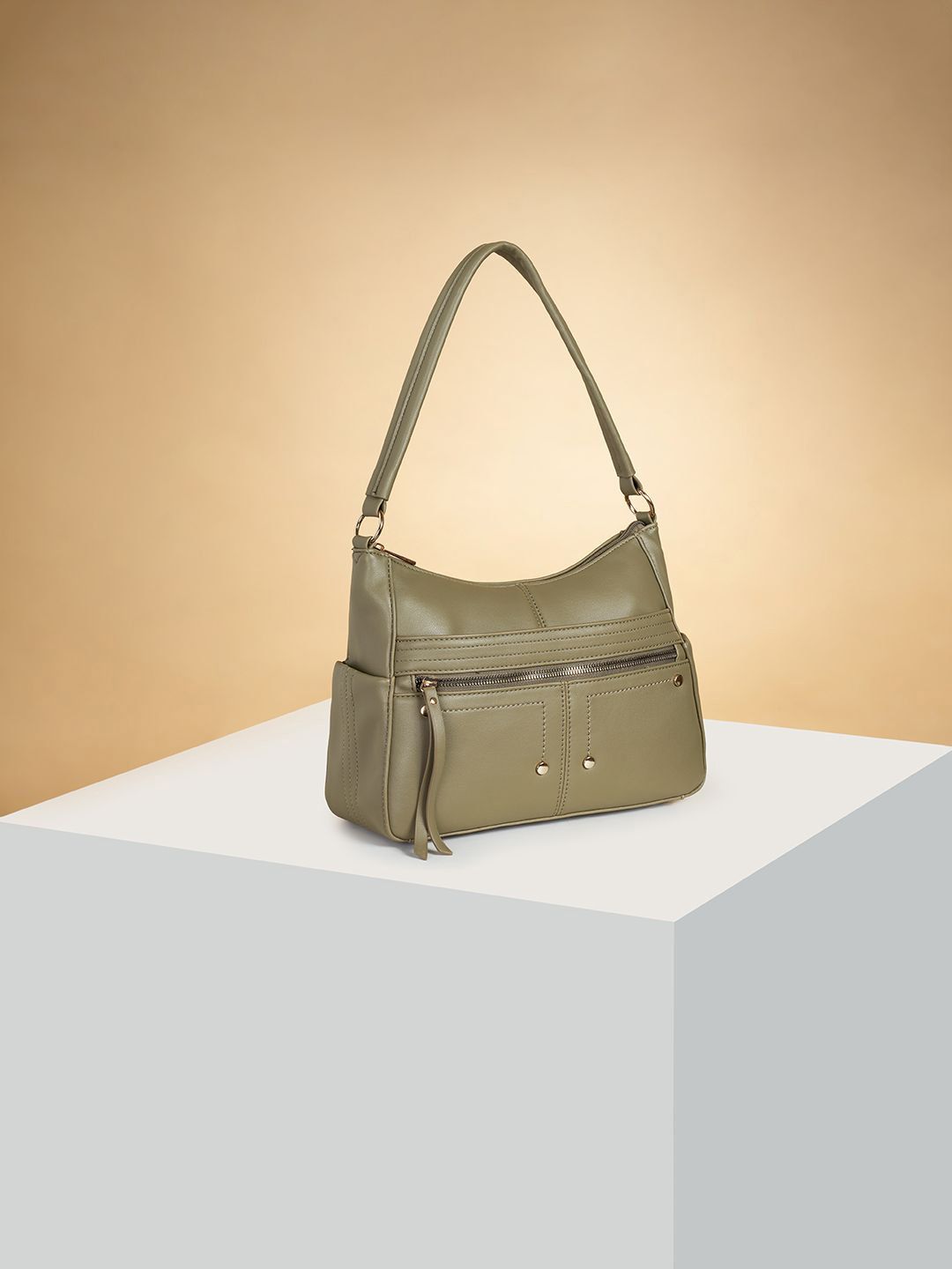 Forever Glam by Pantaloons Colourblocked PU Oversized Shopper Shoulder Bag with Tasselled-picture-36