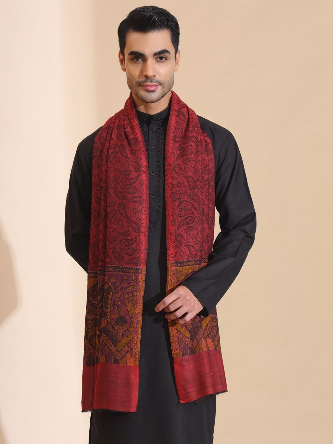 Zamour Men Woven Design Stole-picture-28