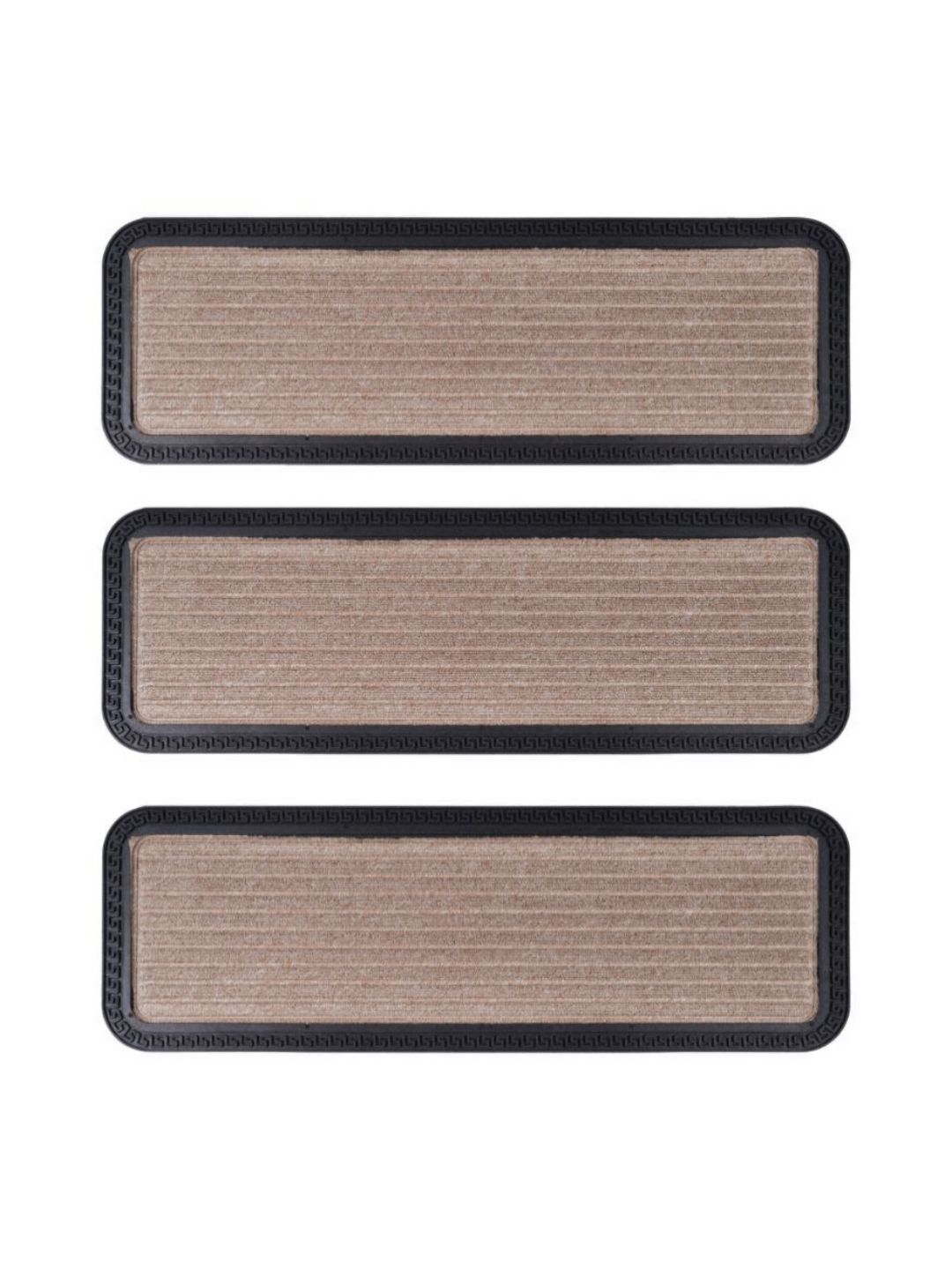 Black gold 3 Pcs Brown &Black Textured Step Mat-picture-27