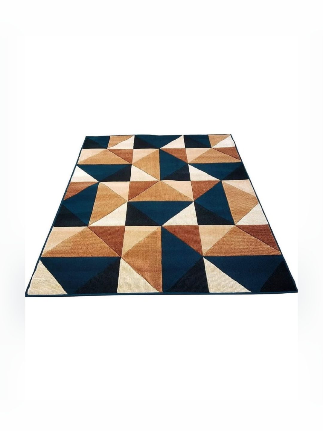 Samjeeda Handloom carpets Black Geometric Anti-Skid Polyester Carpet-image-27