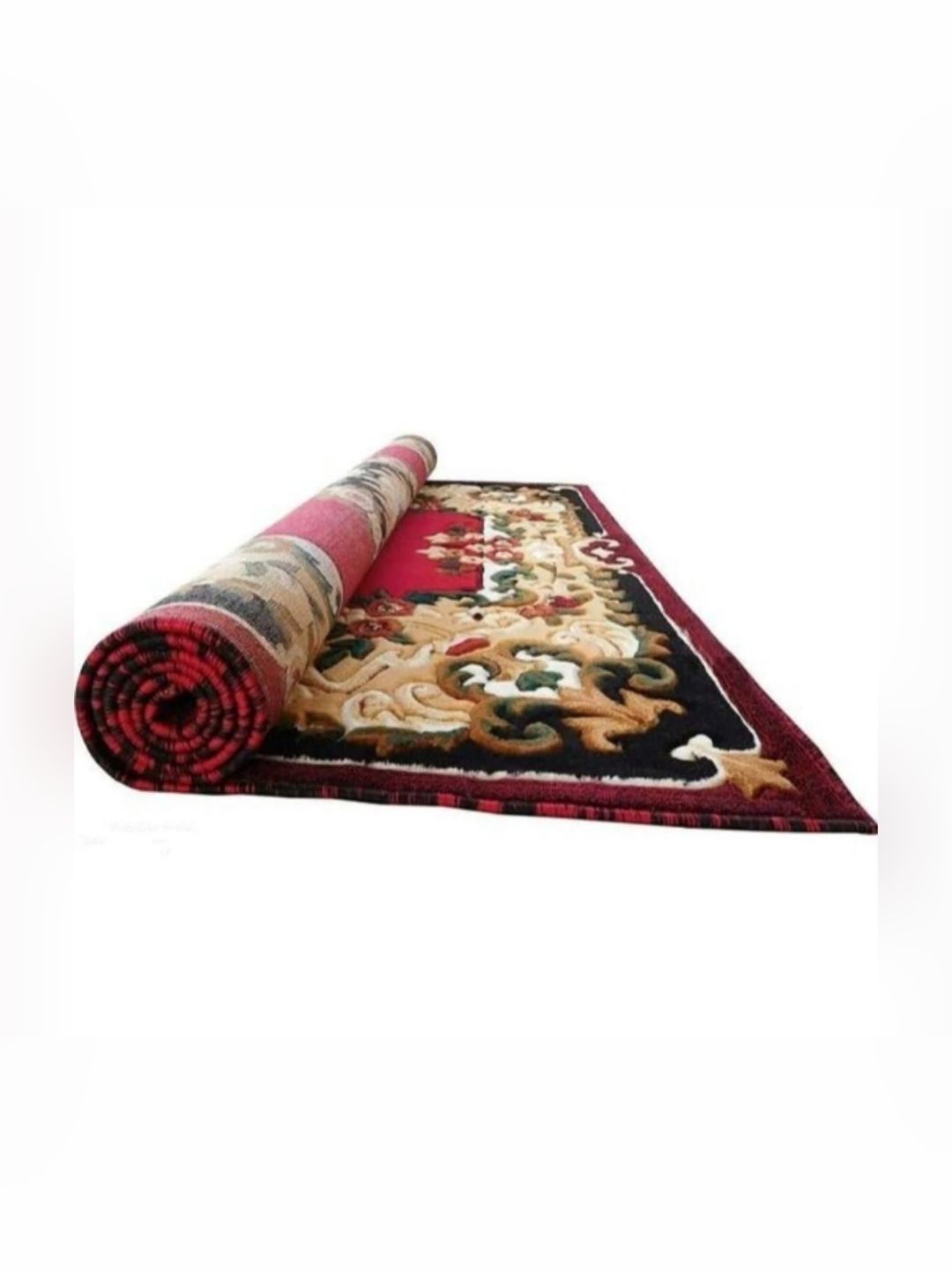 Samjeeda Handloom carpets Black Geometric Anti-Skid Polyester Carpet-picture-42