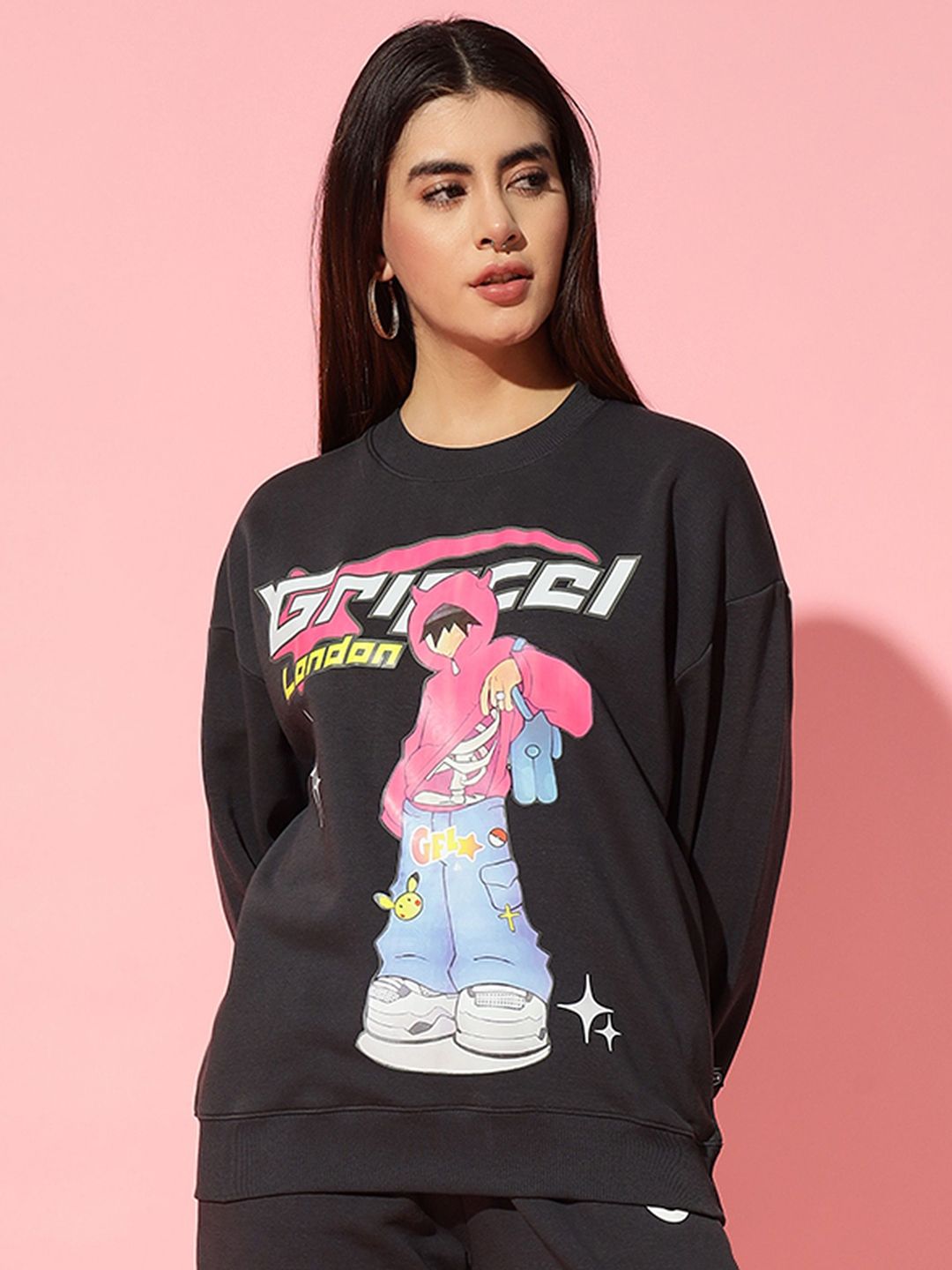 GRIFFEL Women Brand Logo Printed Sweatshirt-picture-30