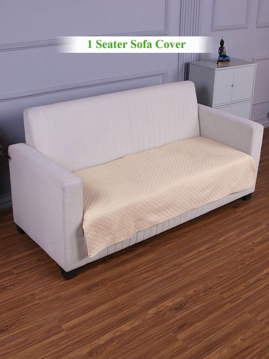 HOKIPO Beige Polyester 1 Piece Sofa Cover-picture-38