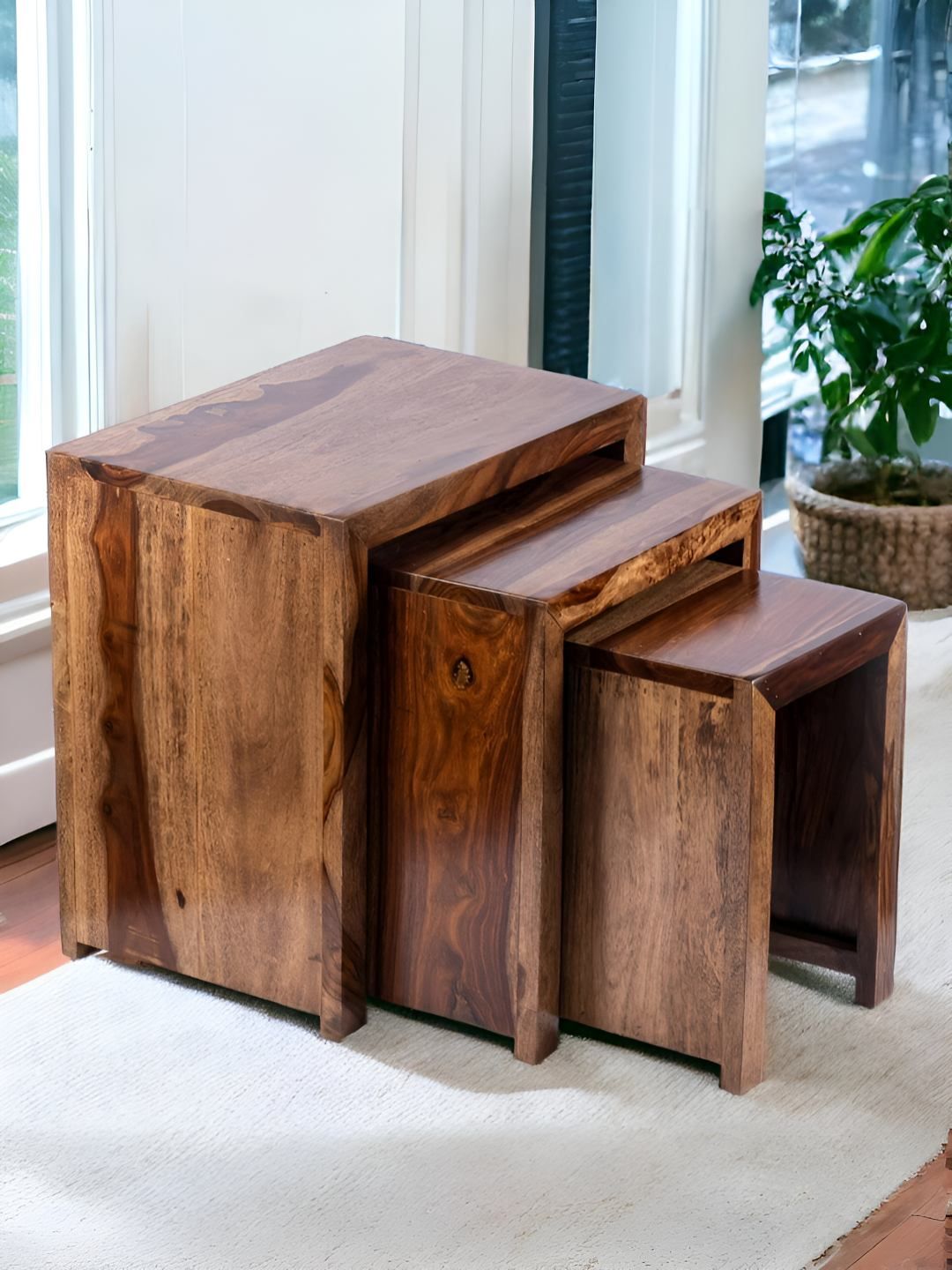 Ikiriya Set of 3 Brown Nesting Table