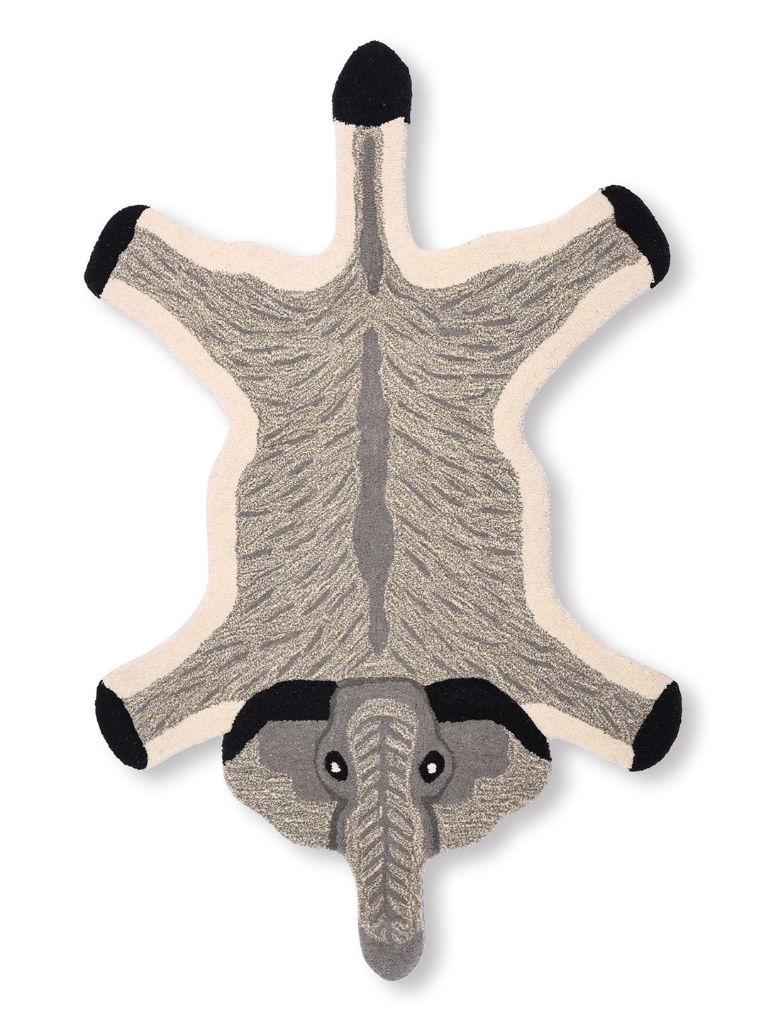 Exotic India White & Black Elephant Printed FloorMats-picture-49