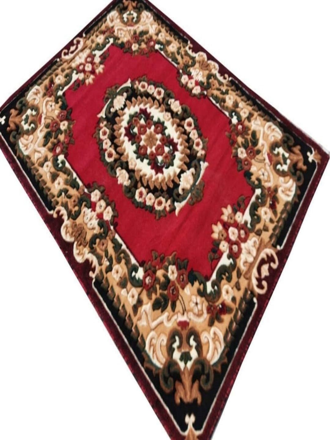 Samjeeda Handloom carpets Black Geometric Anti-Skid Polyester Carpet-image-25