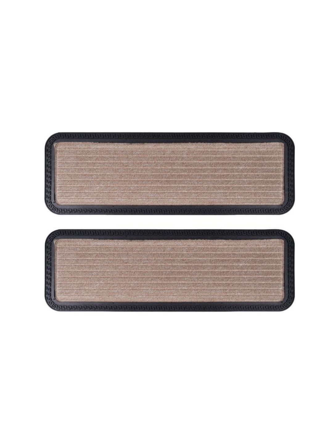 Black Gold Pack Of 2 Beige & Black Striped Runners-image-15