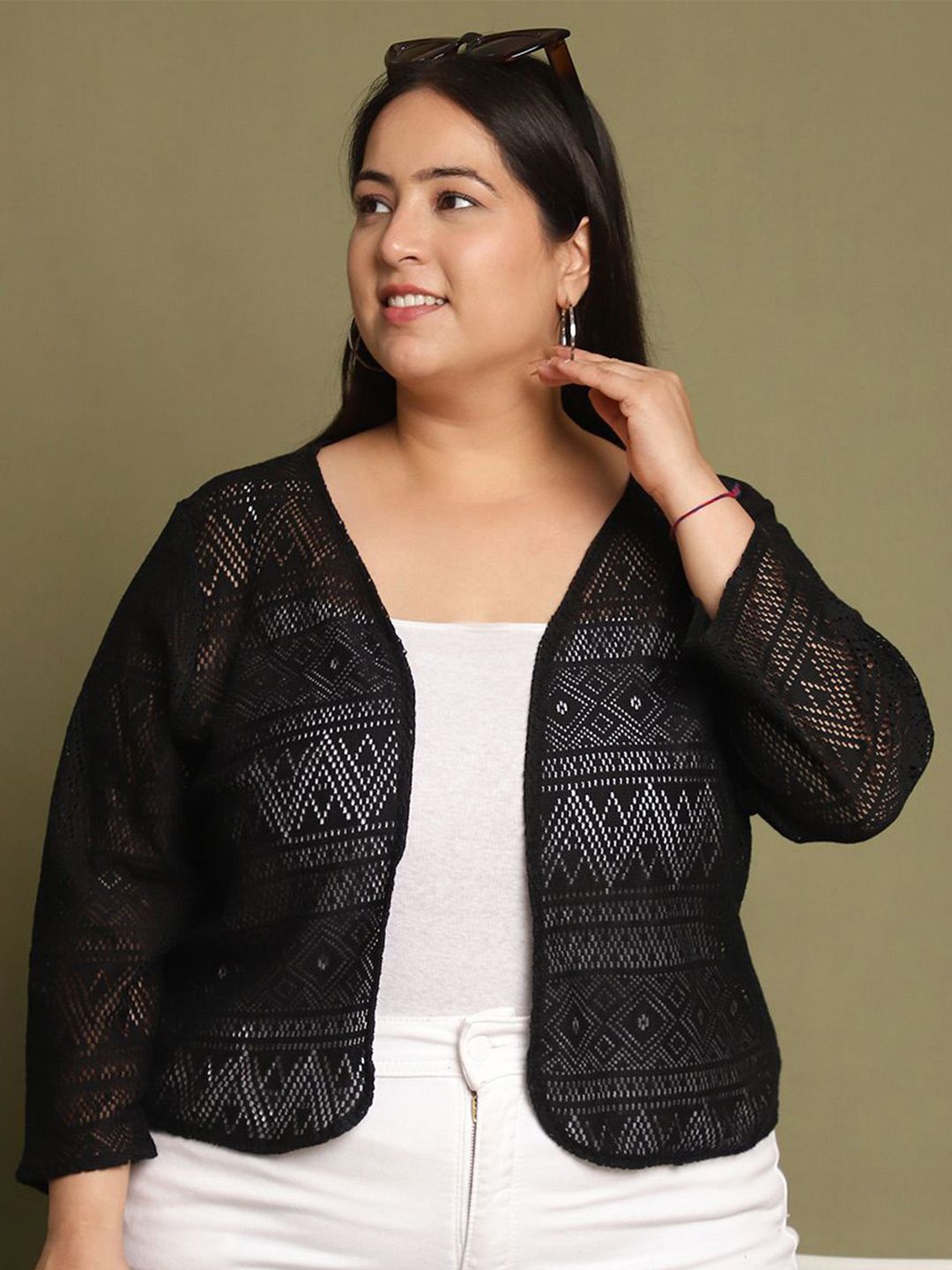 UnaOne Women Embroidered Shrug-image-19