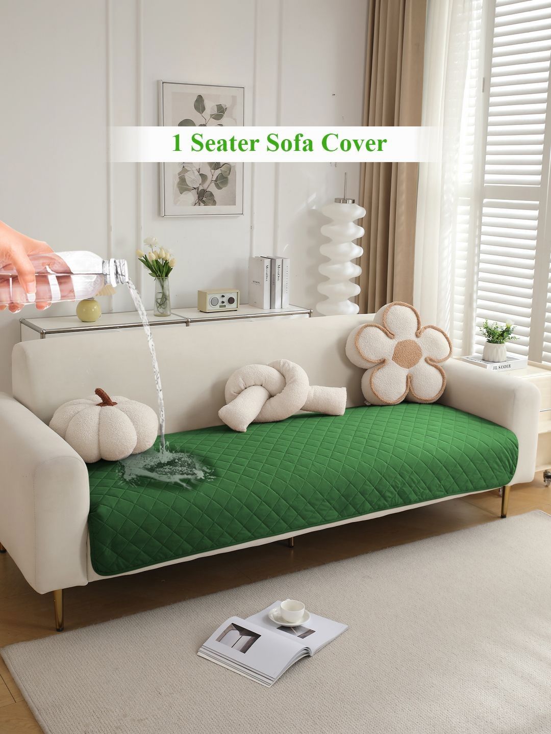 HOKIPO Green Waterproof 1 Seater Sofa Seat Mat-picture-39