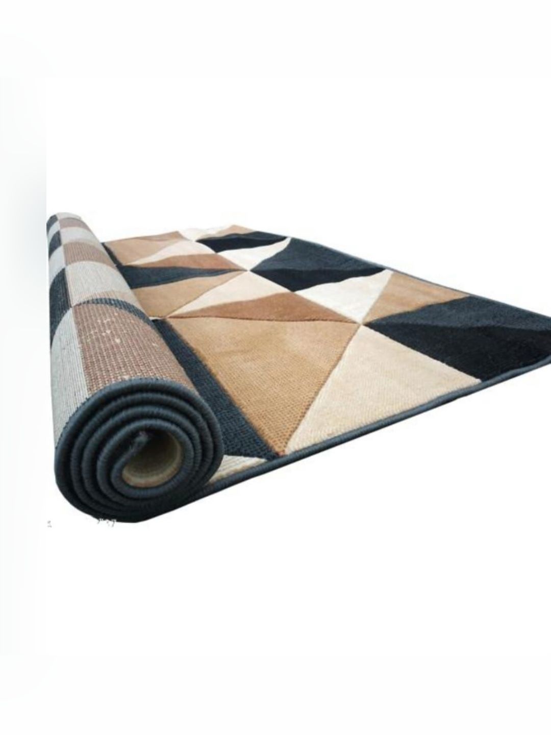 Samjeeda Handloom carpets Black Geometric Anti-Skid Polyester Carpet-picture-45