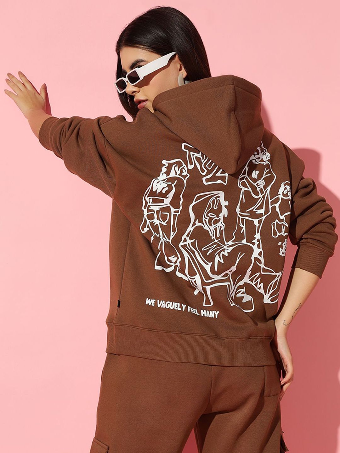 GRIFFEL Women Printed Pullover Hooded Sweatshirt-picture-40