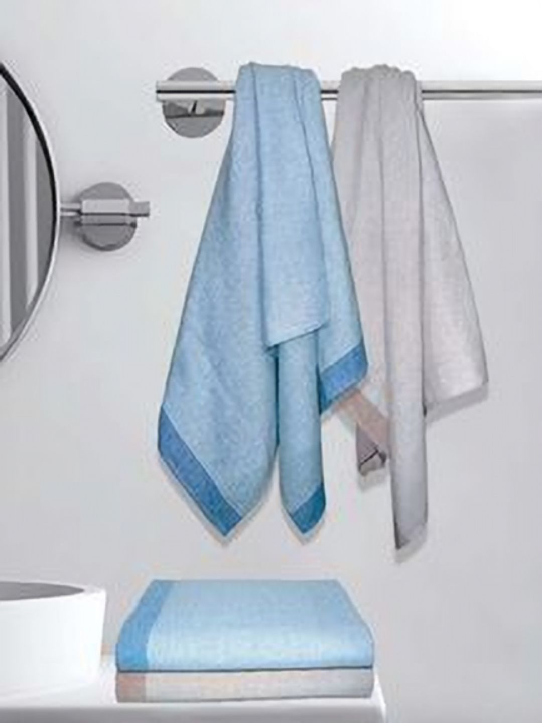 Aura Blue & Brown 4 Cotton 210 GSM Bath Towel-picture-24