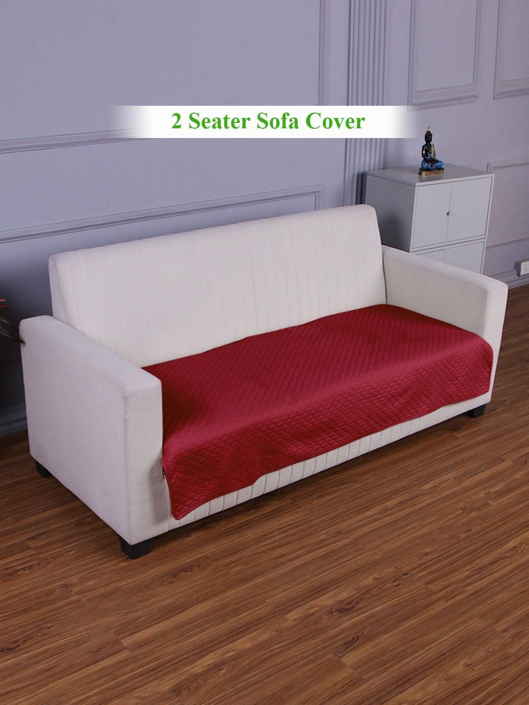 HOKIPO Maroon Polyester 1 Piece Sofa Cover-picture-26