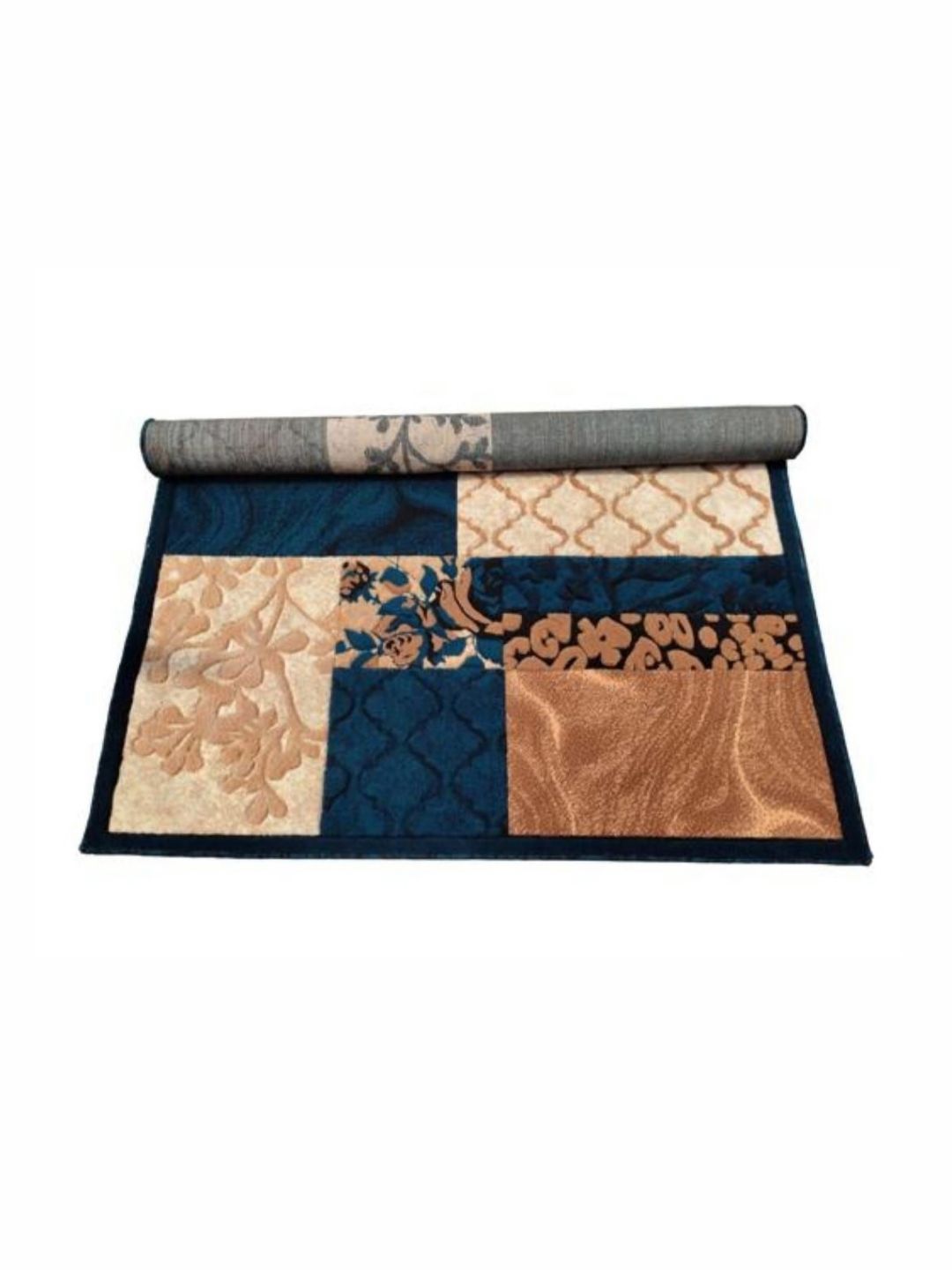 Samjeeda Handloom carpets Black Geometric Anti-Skid Polyester Carpet-image-43