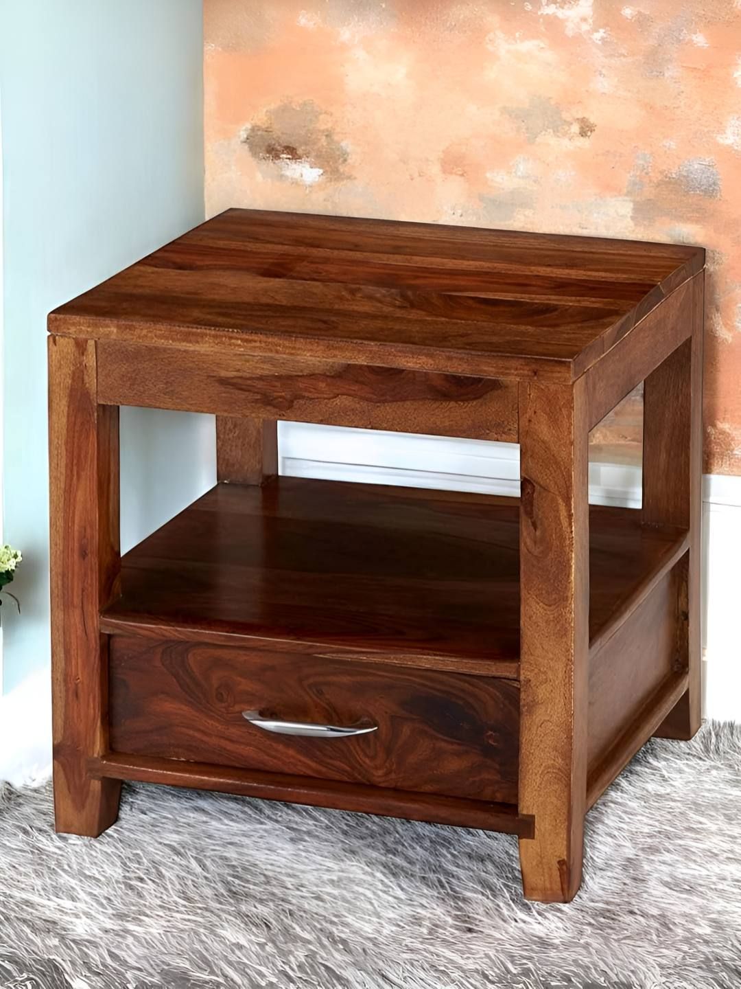 Ikiriya Beige Square Shaped Bedside Table