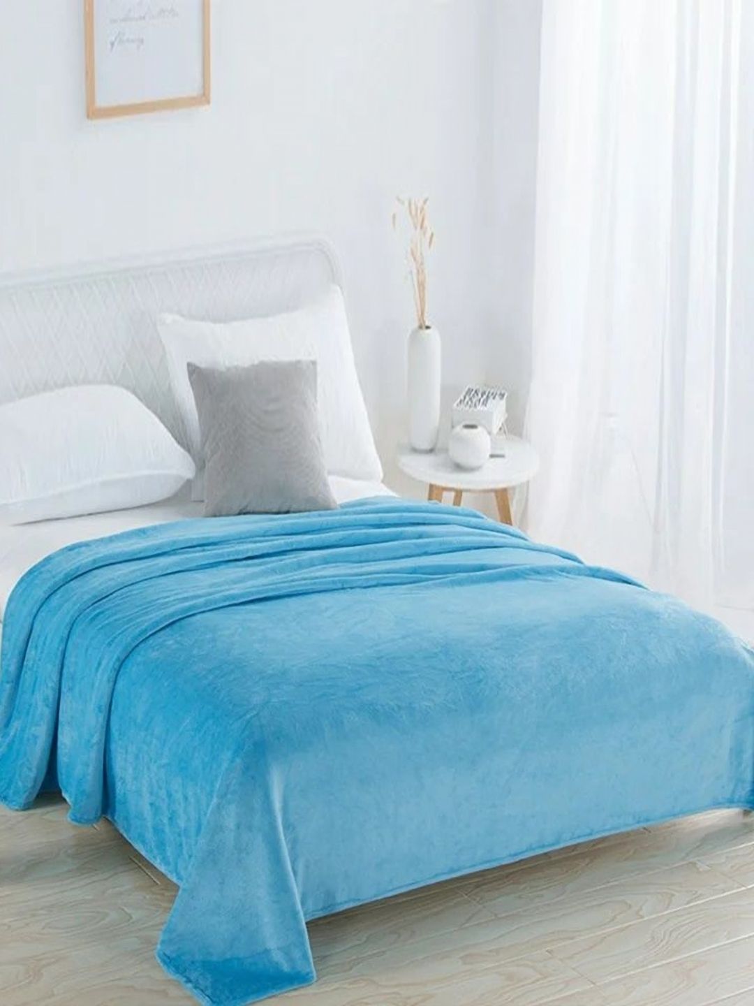 MORADO Blue Woollen 300 GSM Single Bed Blanket-image-10