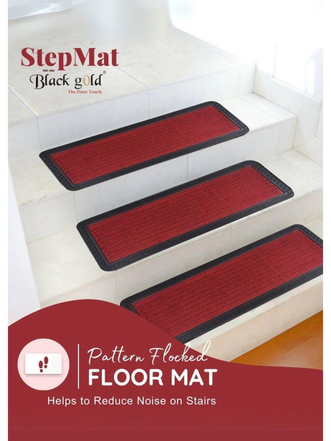 Black gold 3-Pcs Red Floor Runners-picture-54