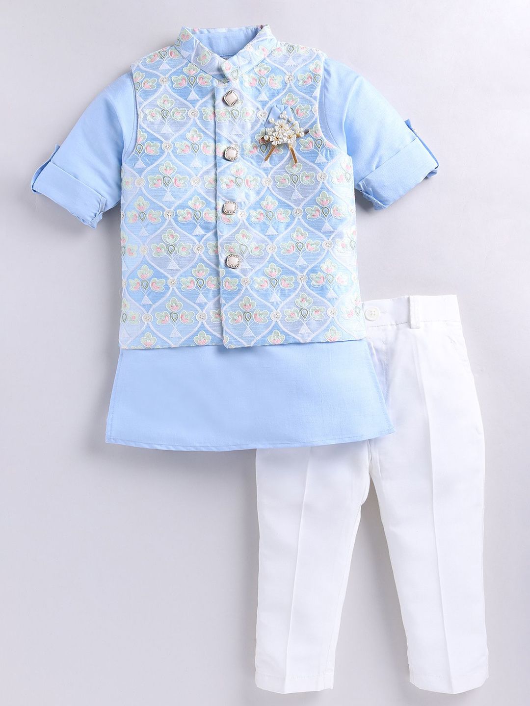 Little Collars Kids Nehru Jacket Kurta Pajama set-image-0